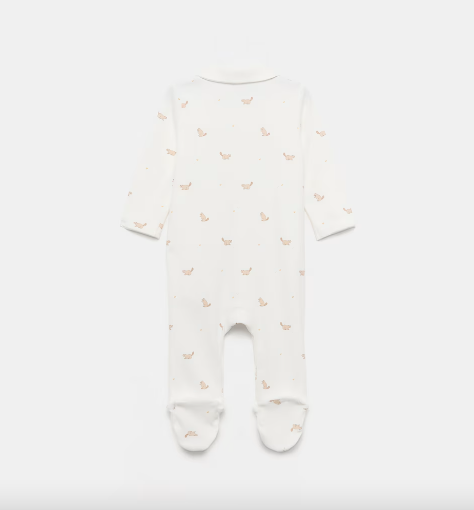 Mameluco estampado de castores