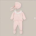 Conjunto 3 piezas rosa de punto 1 mes