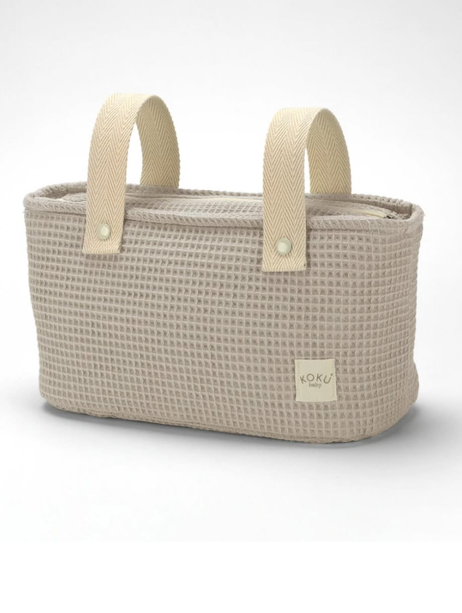Bolsa carriola mini beige waffle topo