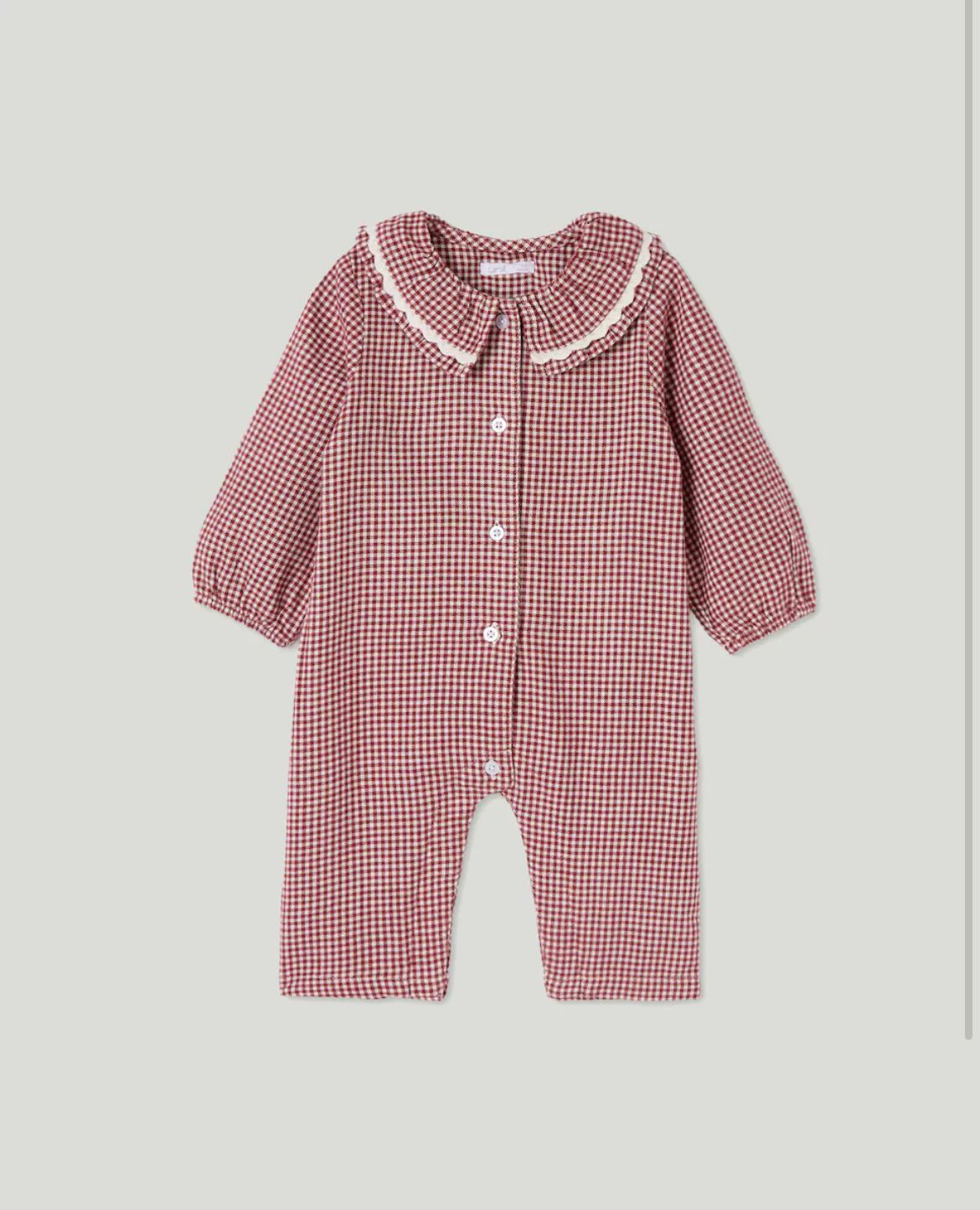 Pijama de franela roja con cuello