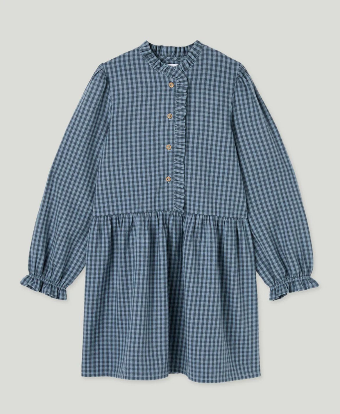 Vestido de franela azul de cuadros