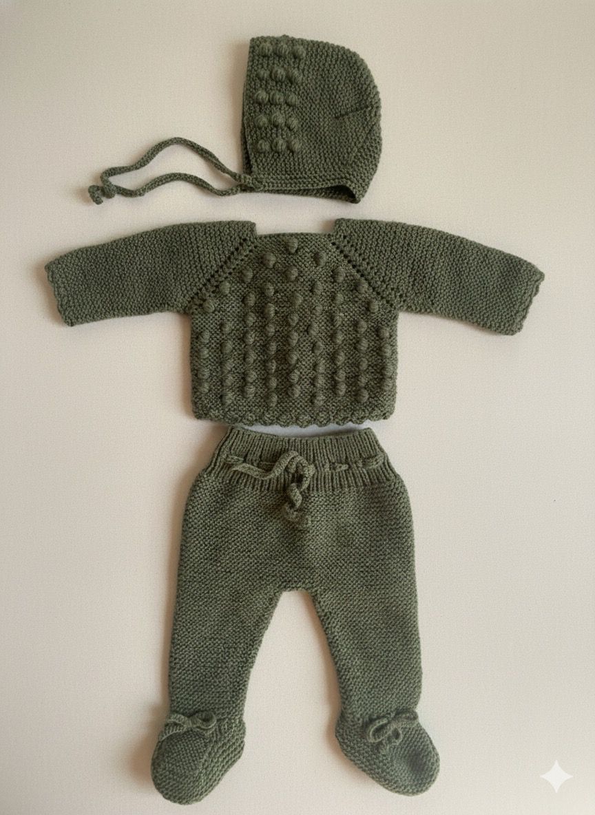 Conjunto verde oliva primera puesta