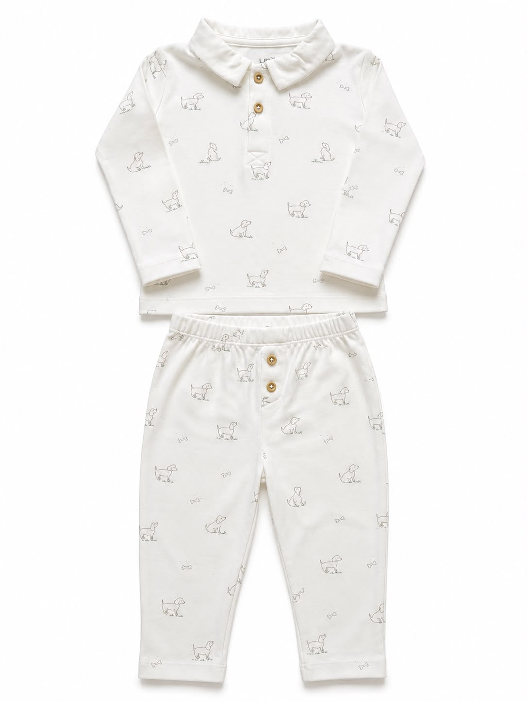 Conjunto estampado de 2 piezas de perrito