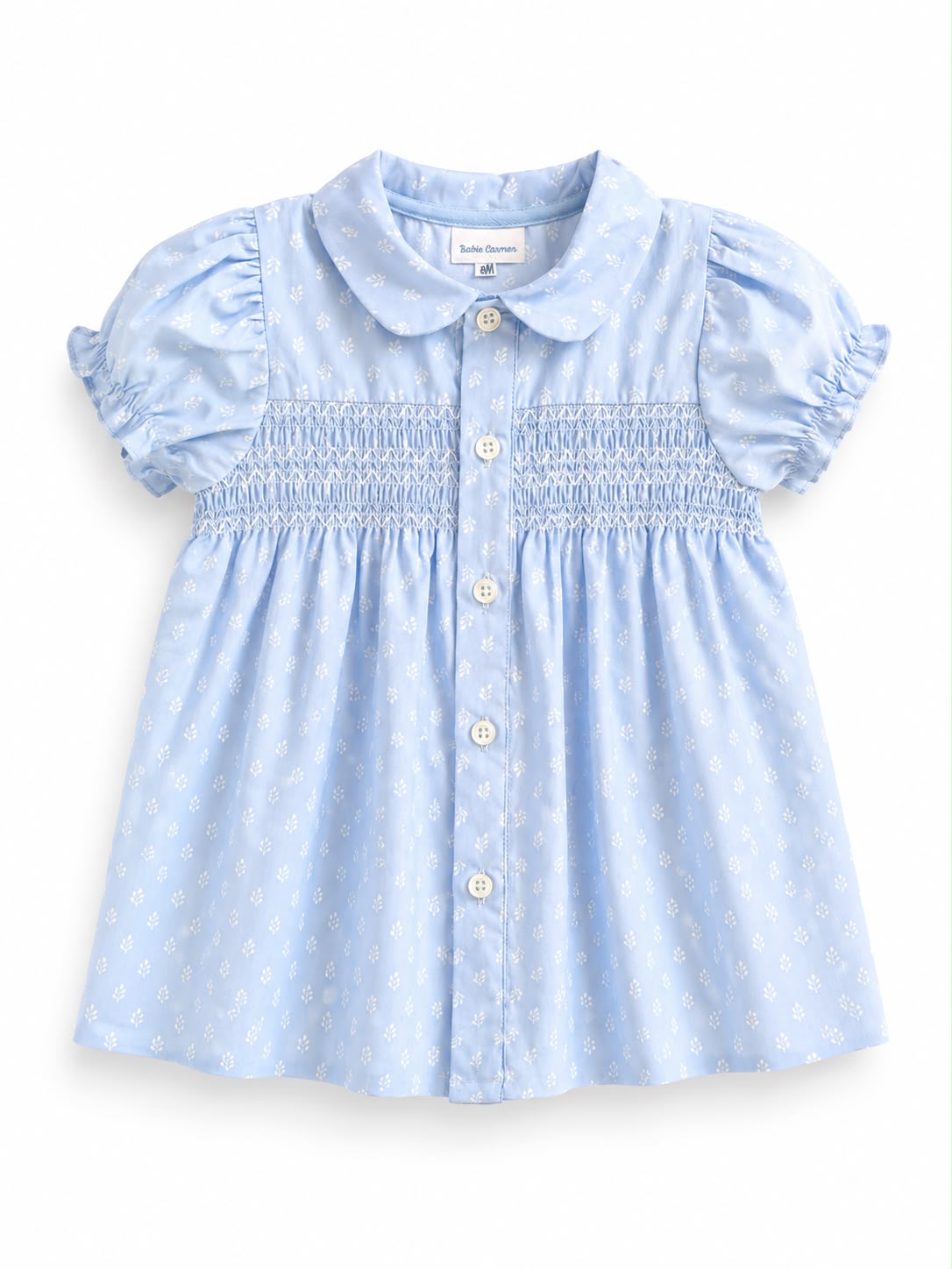 Vestido Jesusín Racimo Azul con Smock