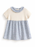 Vestido de Punto Blanco con Falda Floral