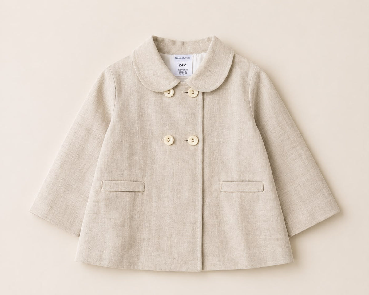 Cazadora de Lino Doña Carmen Beige Claro